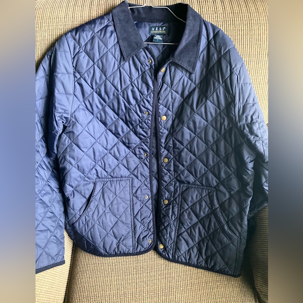 Navy Quilted Jacket